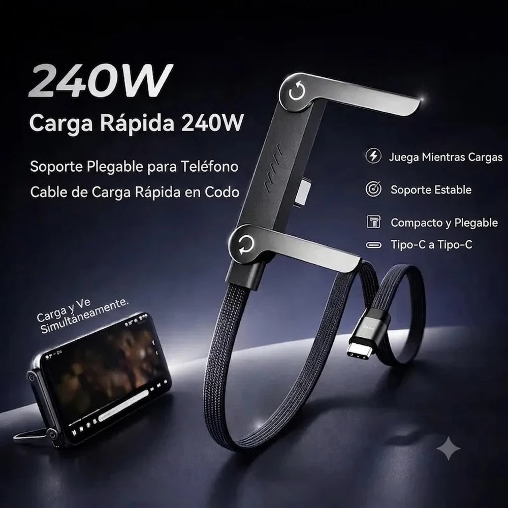 Cable cargador-USB tipo C con Soporte Invisible 2 en 1