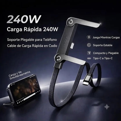 Cable cargador-USB tipo C con Soporte Invisible 2 en 1