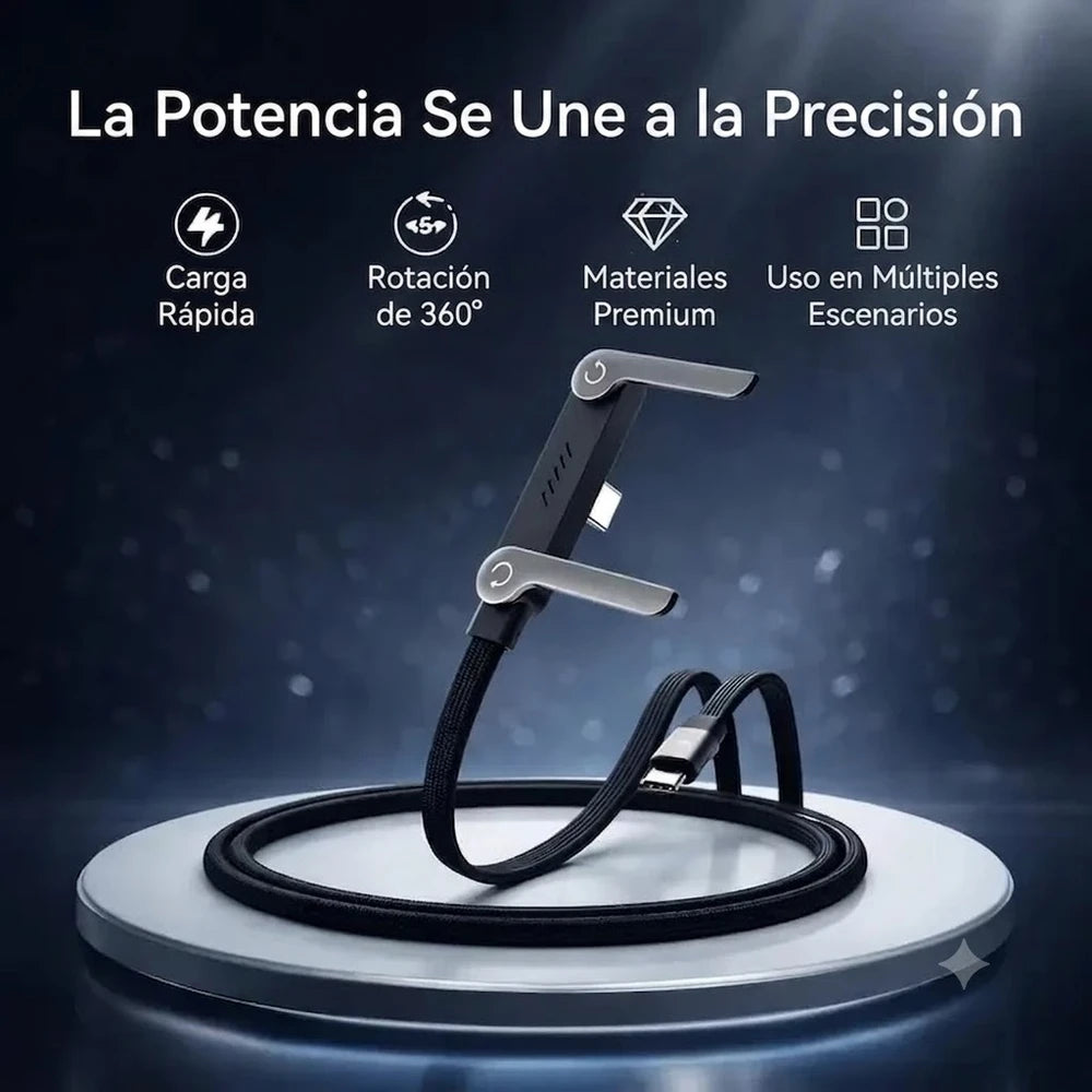 Cable cargador-USB tipo C con Soporte Invisible 2 en 1