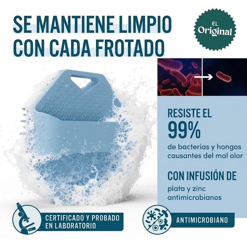 DermaClean - Esponja corporal antimicrobiana de silicona