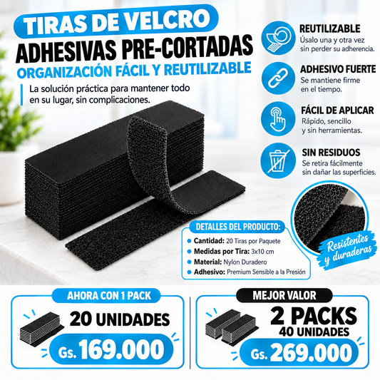 Cinta Adhesiva de Gancho y Bucle Resistente
